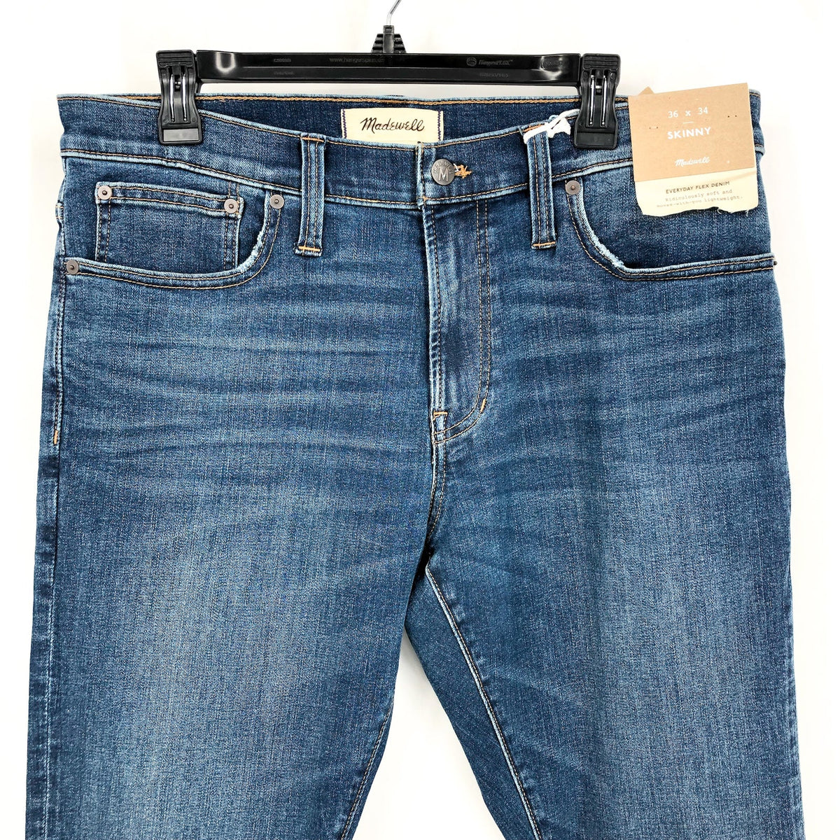 MADEWELL Men's Skinny Jeans 36x34 Blue Leeward Wash COOLMAX Denim MA262 NWT