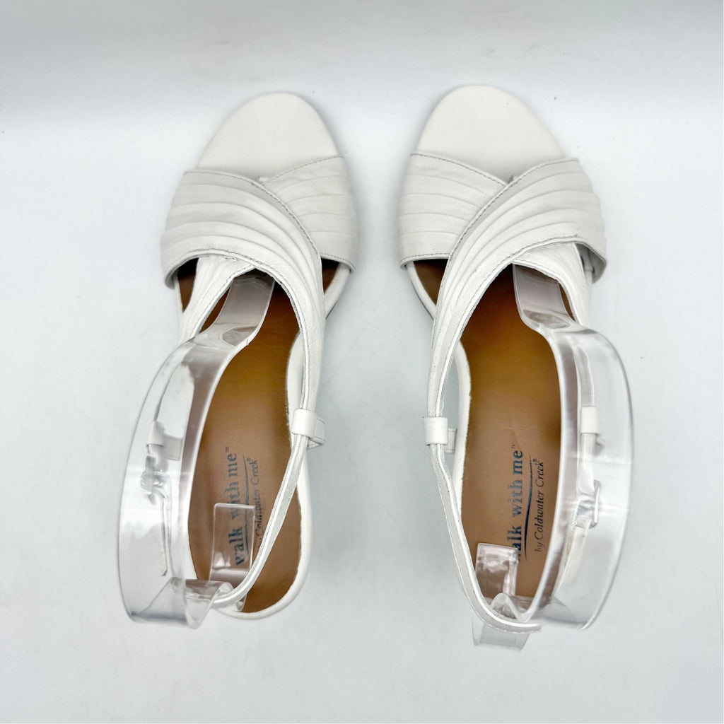 Coldwater Creek Womens Clarissa Slingback Sandals Size 6 White Leather NIB