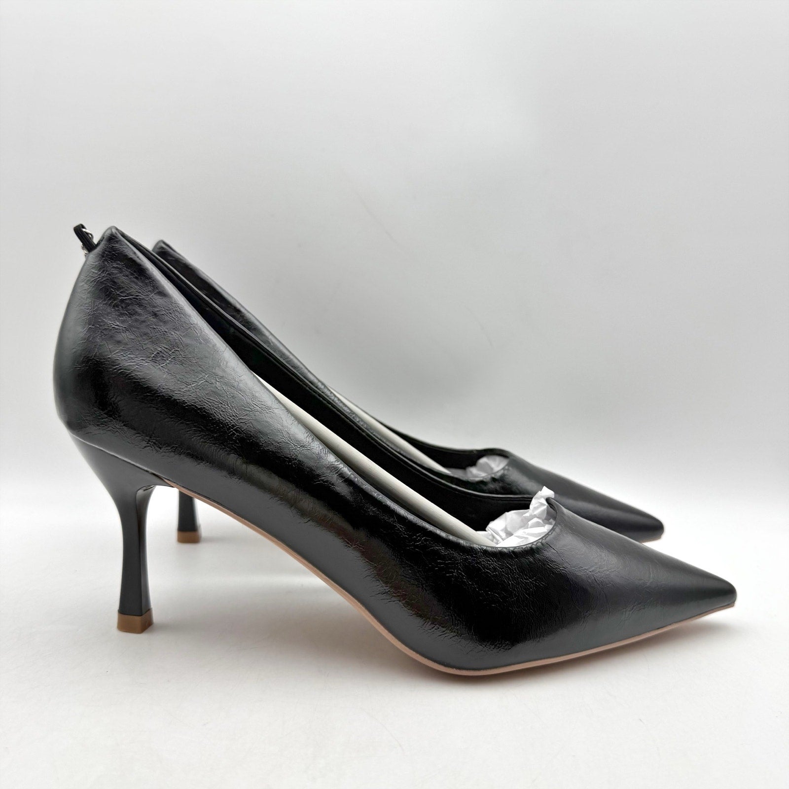 C.Paravano Womens Anna Chain Pumps EU 40 US 9.5 Black Leather NIB