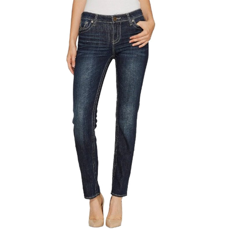 KUT FROM THE KLOTH Women's Stevie Straight Leg Jean Size 6 Blue Wise Wash NWT