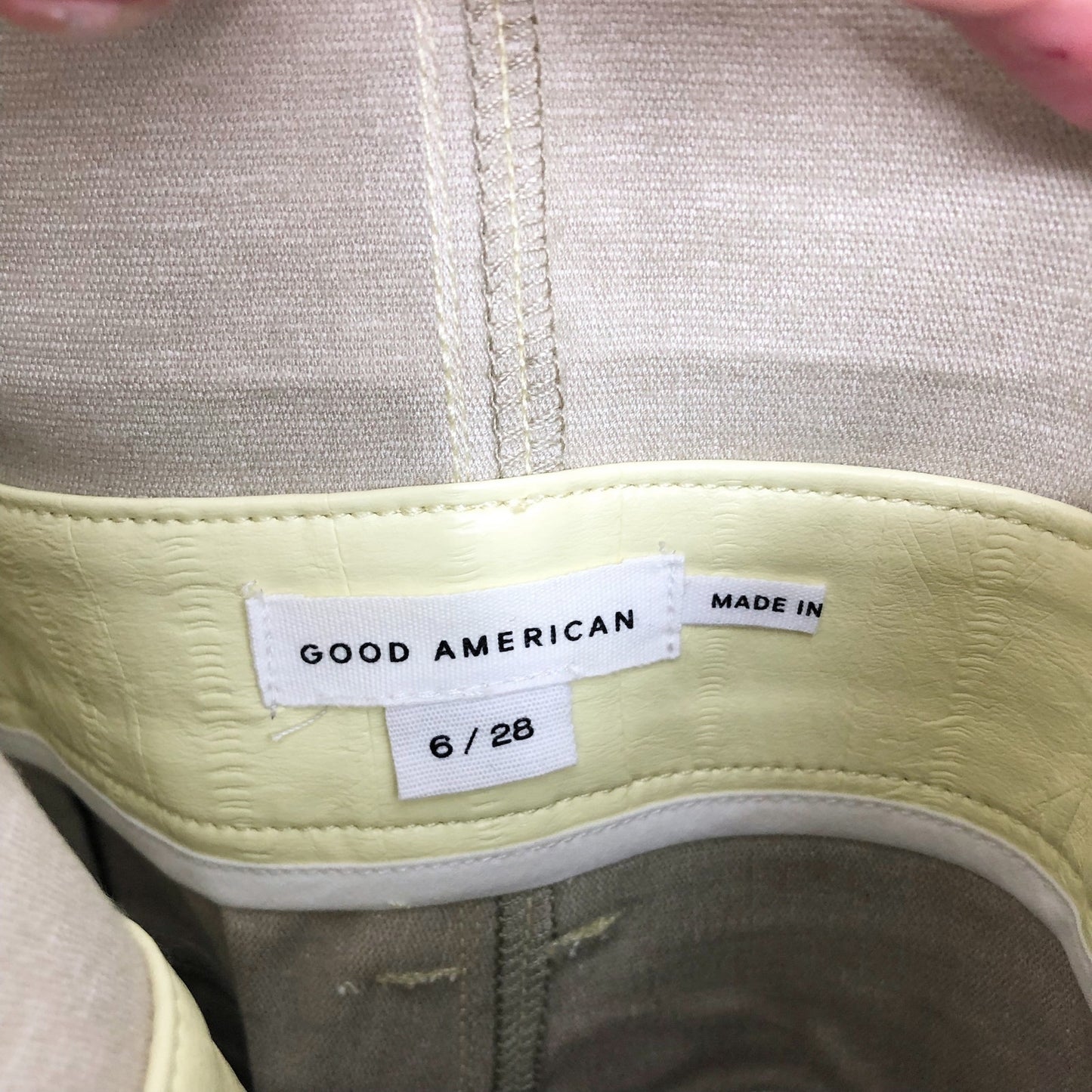 GOOD AMERICAN Better Than Leather Straight Leg Overalls US 6 Key Lime Green NWT