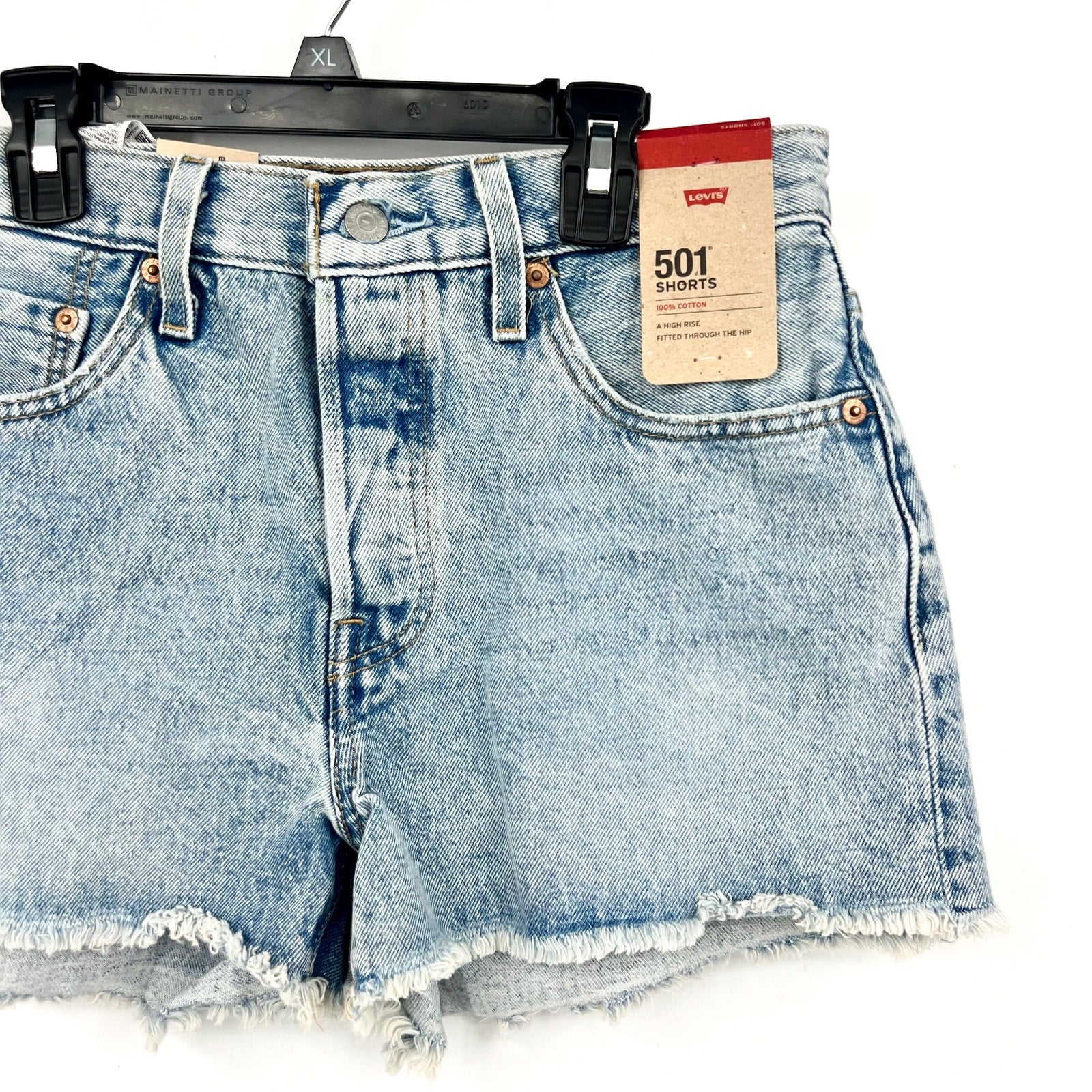 LEVI'S Womens 501 Original Fit Denim Shorts Size 28 US 6 Blue 56327-0407 NWT