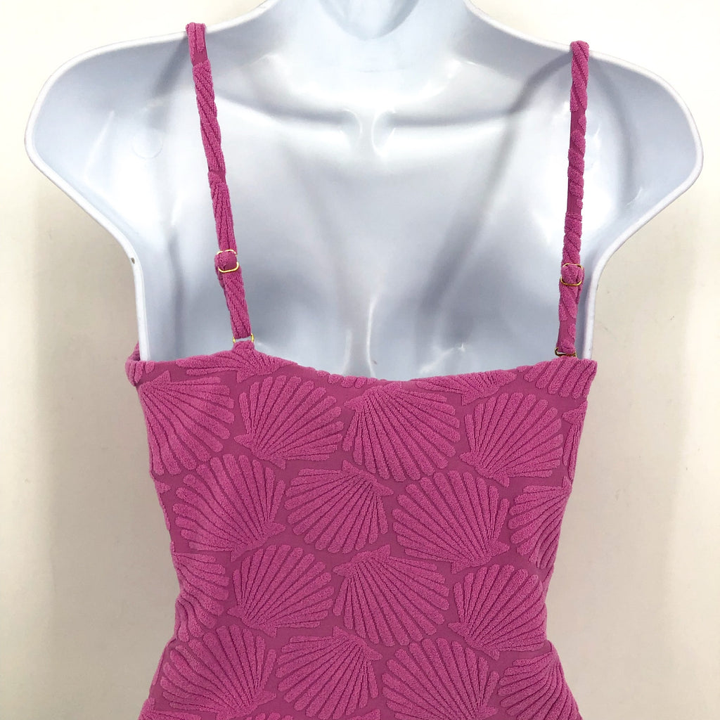 BEACH RIOT Women's Athena One Piece Swimsuit Small Shell Pink One Shoulder NWT
