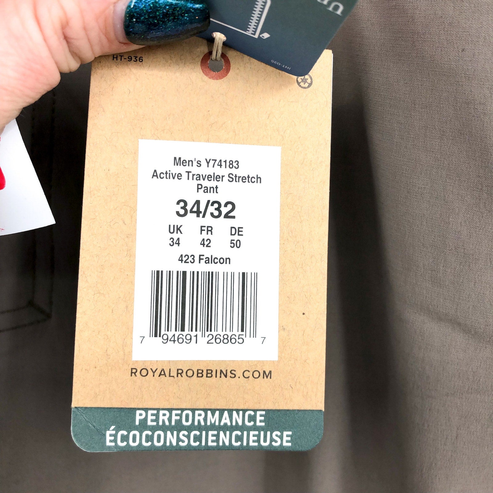 ROYAL ROBBINS Men's Active Traveler Pants 34x32 Khaki Falcon Stretch NWT