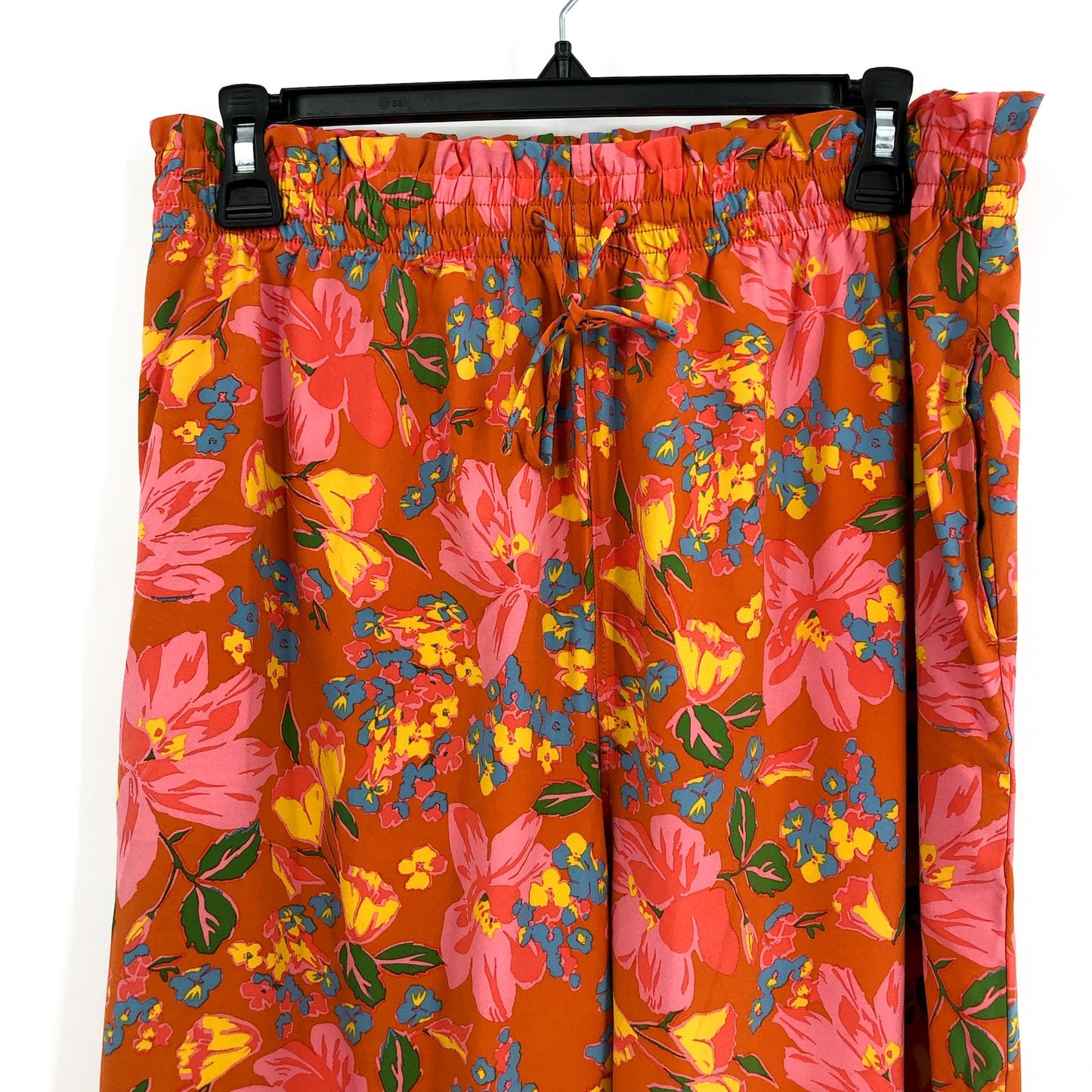 TOAD & CO Womens Sunkissed Wide Leg Pants Medium Red Persimmon Tulip Print NWT