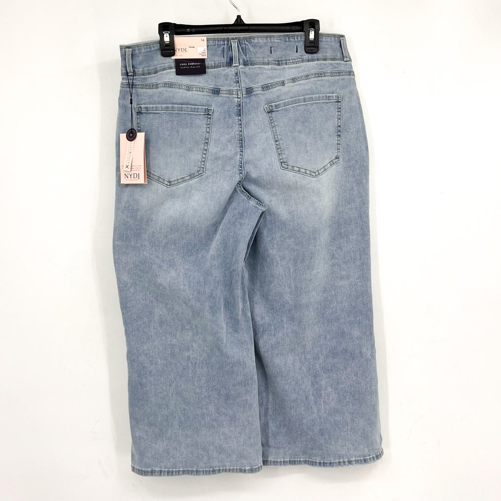 NYDJ Womens Major Wide Leg Capri Jeans Size 14 Daybreak Light Blue NWT