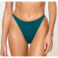 L*SPACE Women's Leilani Bitsy Bikini Bottom Medium Deep Teal Green High Leg NWT