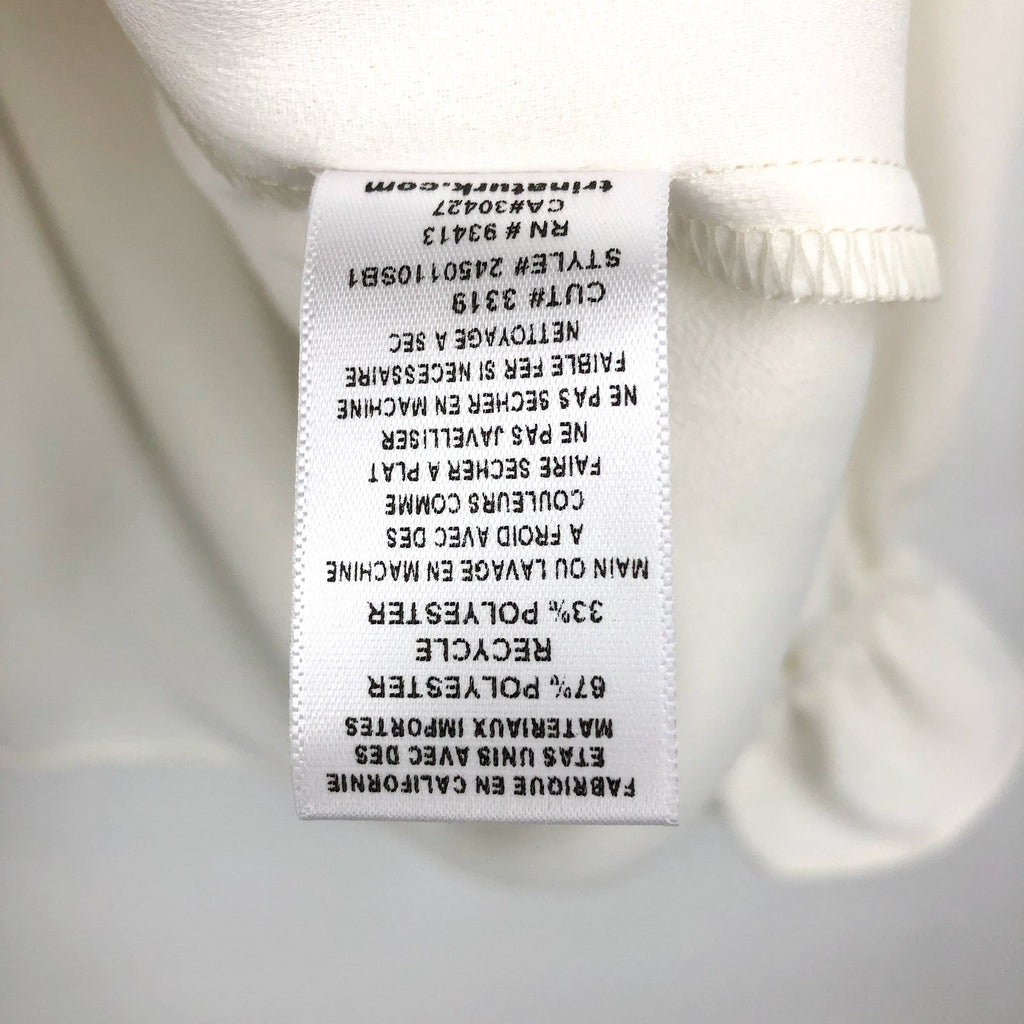 TRINA TURK Women's Zahara Lace Up Top Medium White Whitewash Balloon Sleeve NWT