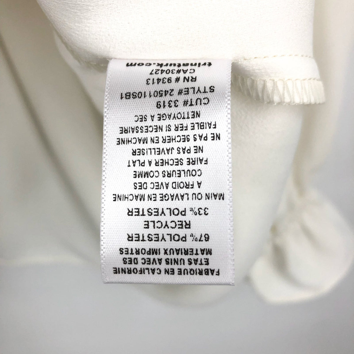 TRINA TURK Women's Zahara Lace Up Top Medium White Whitewash Balloon Sleeve NWT