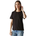 MICHAEL STARS Women's Becca Crew Neck Tee Small Black Cotton Short Sleeve NWT
