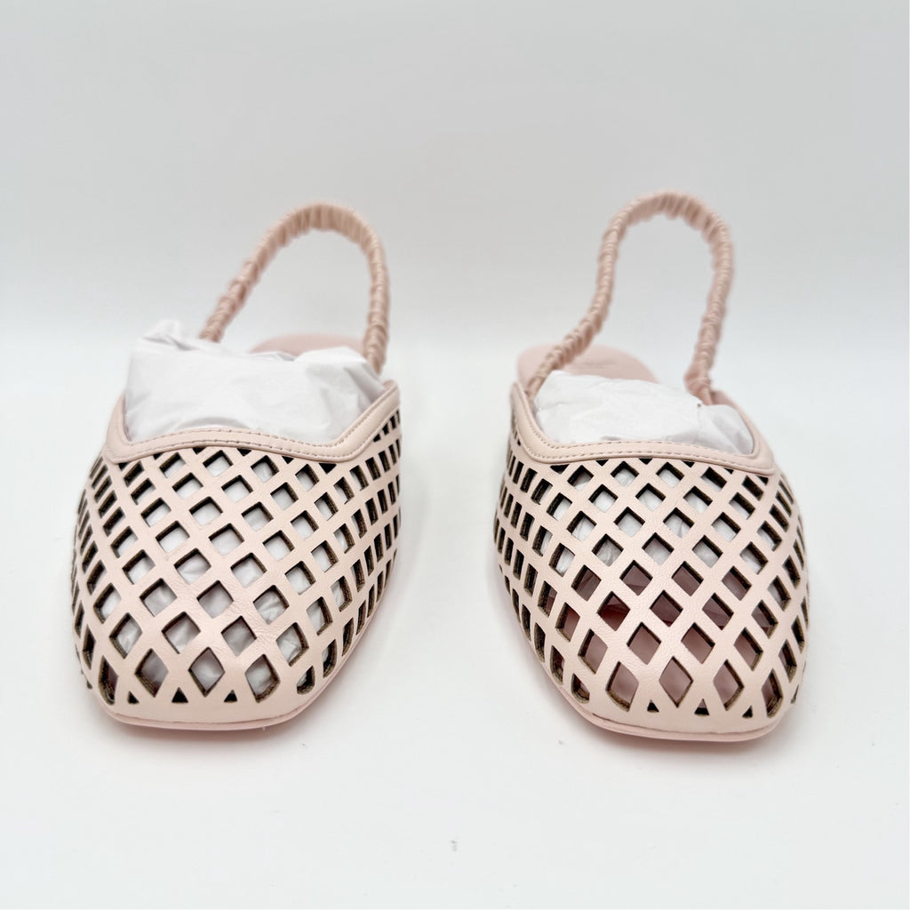 Kate Spade Womens Eloise Slingback Flats Size 9 B Pink Leather Laser Cutout NIB