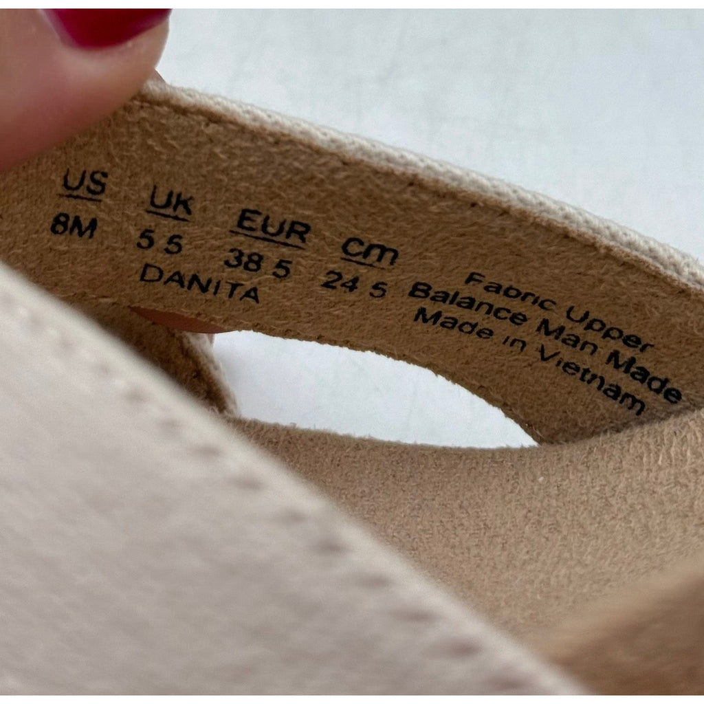 LifeStride Womens Danita Wedge Sandals Size 8 Bone Off White Canvas NIB