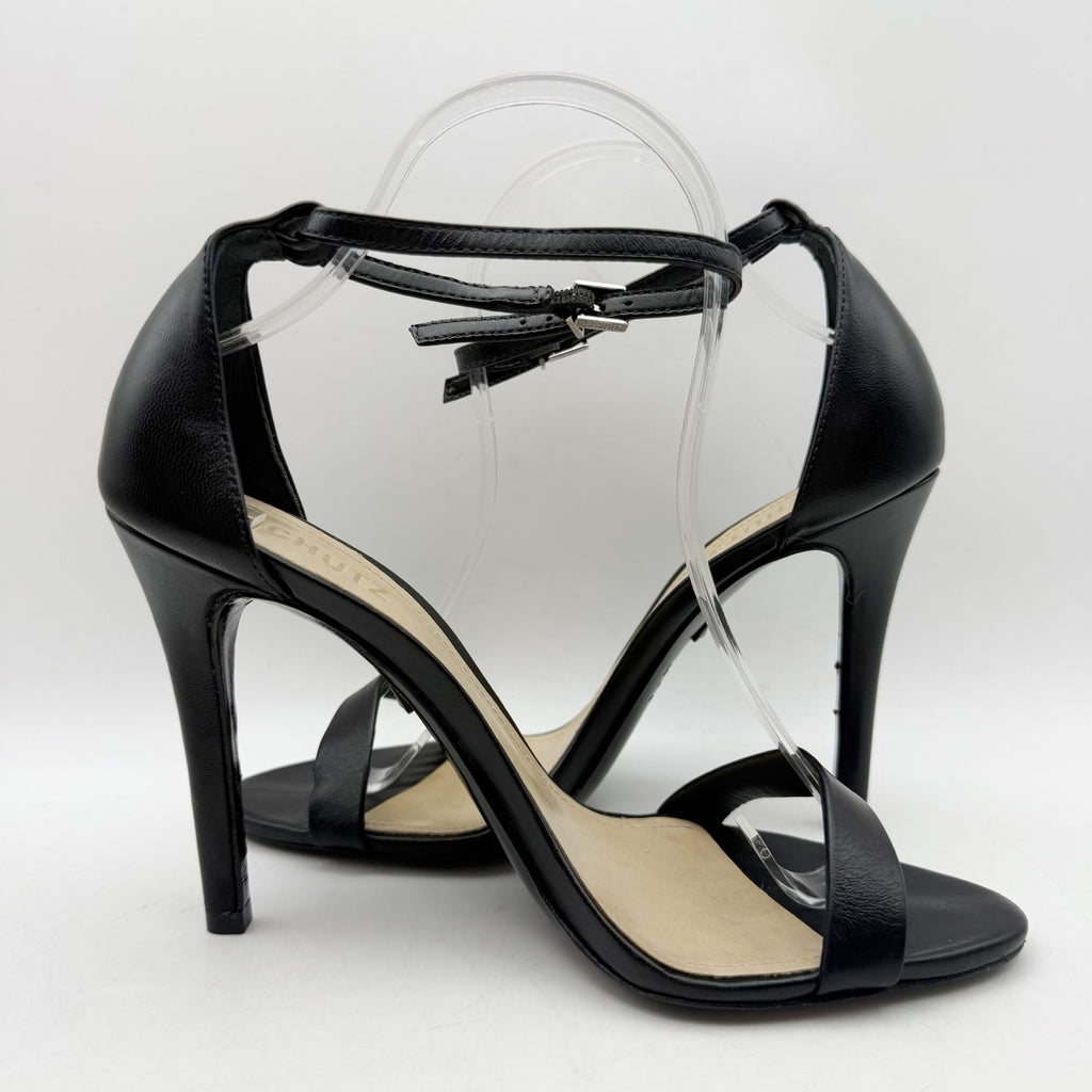 SCHUTZ Womens Cadey Lee Heeled Sandals US 8 B Black Leather NWOB