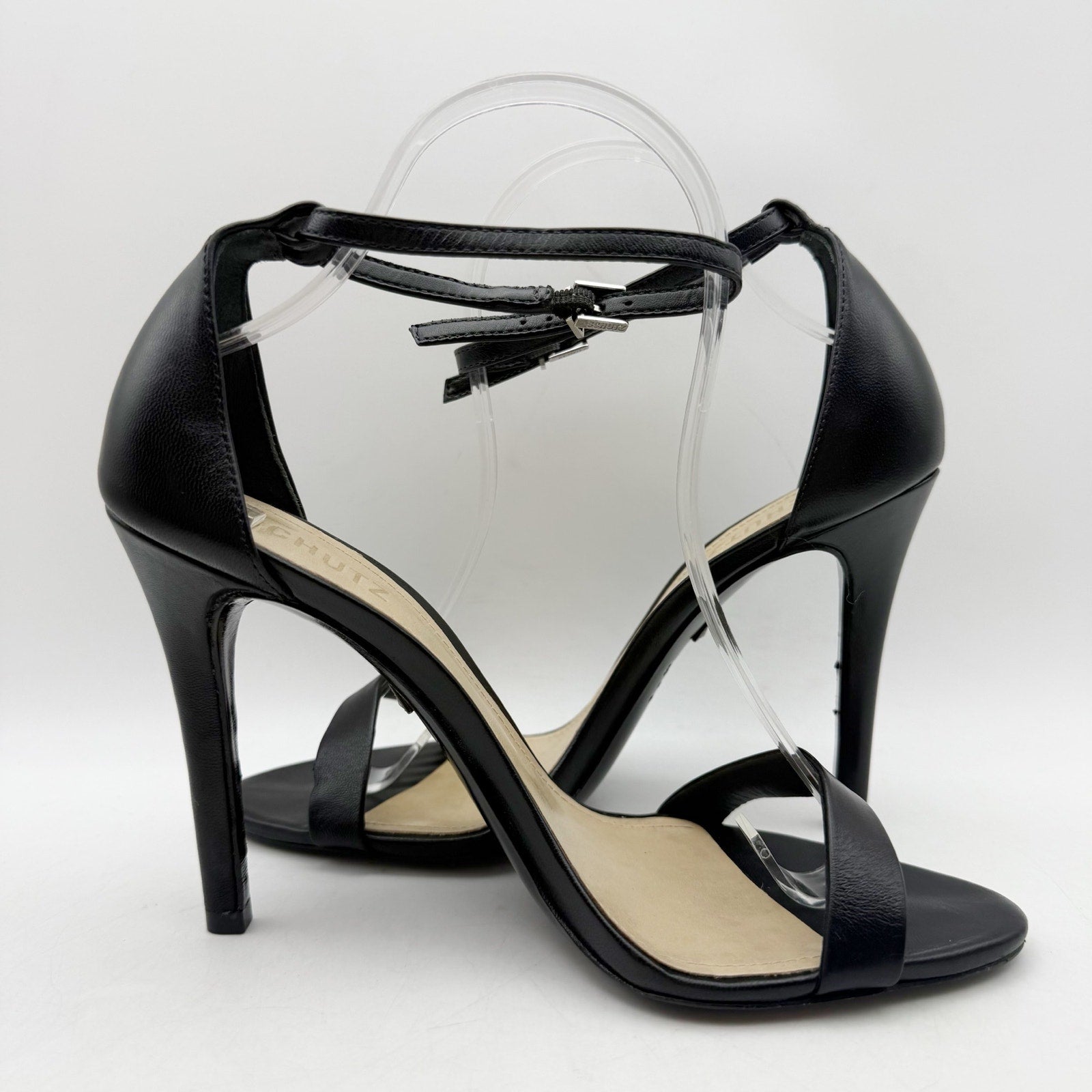 SCHUTZ Womens Cadey Lee Heeled Sandals US 8 B Black Leather NWOB