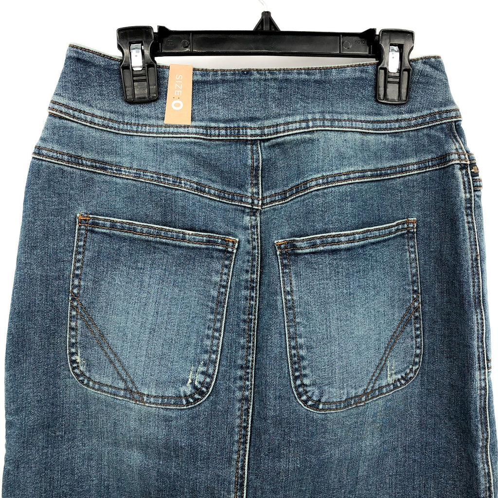 PRANA Women's Broadway Denim Pencil Skirt Size 0 True Blue Organic Stretch NWT