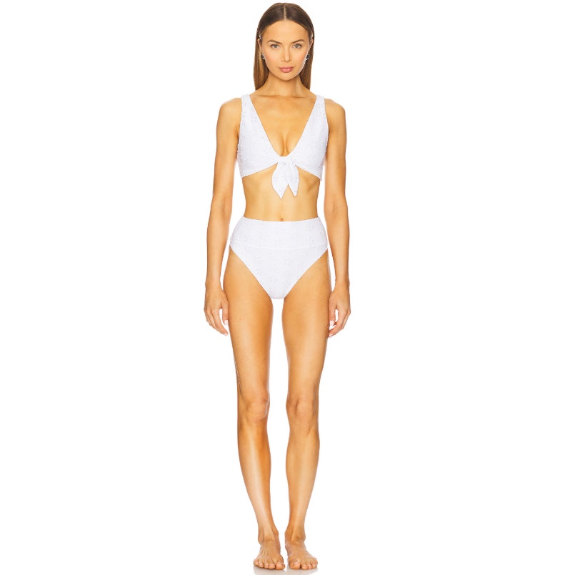 BEACH RIOT Women's Hazel Bikini Bottom Medium White Magnolia Eyelet NWOT