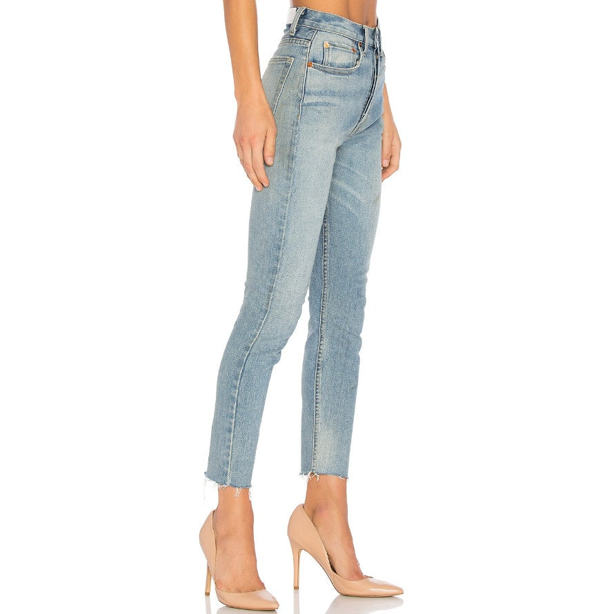 RE/DONE Originals Womens High Rise Ankle Crop Jeans SIZE 25 Super Light Blue NWT
