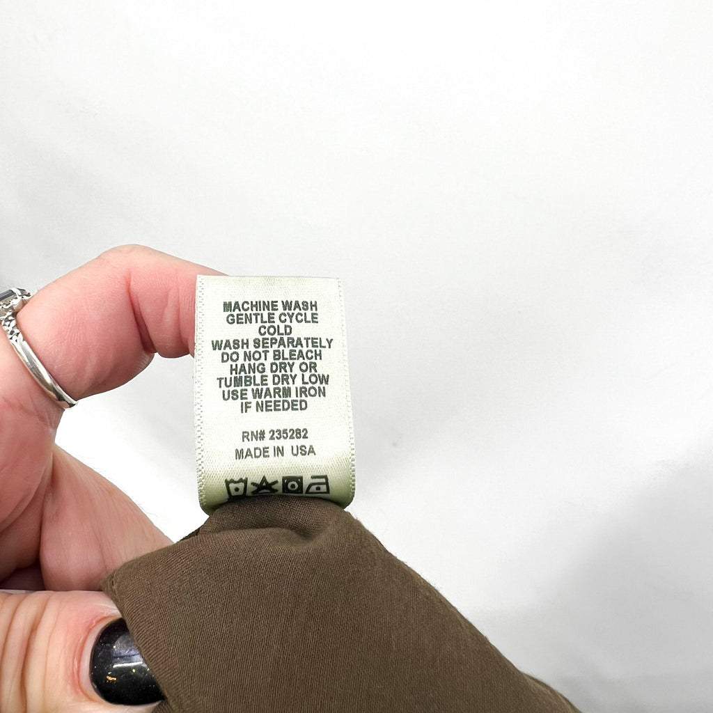 LACAUSA Women's Aiden Trouser Jeans Size 0 Green Brown Nori Wash Mid Rise NWT
