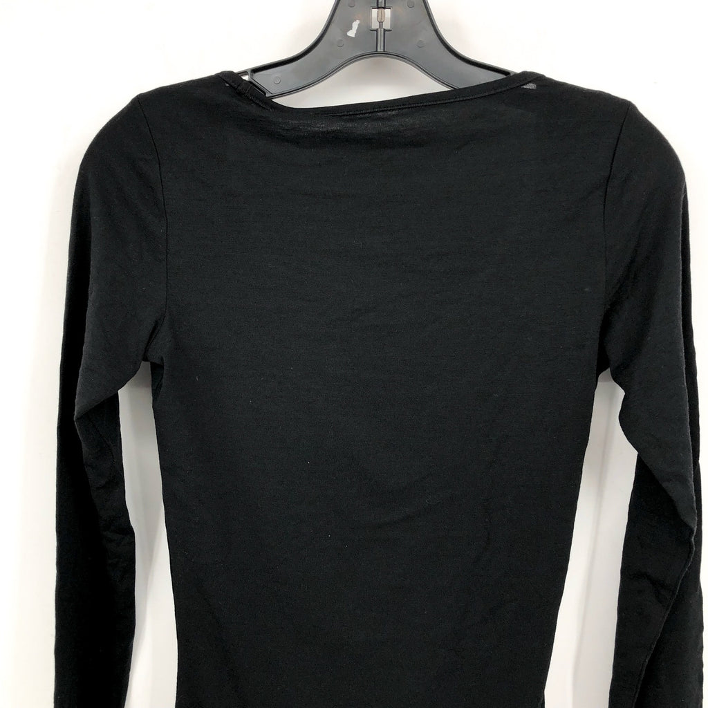ICEBREAKER Women's Merino 150 Siren Long Sleeve Sweetheart Top Large Black NWT