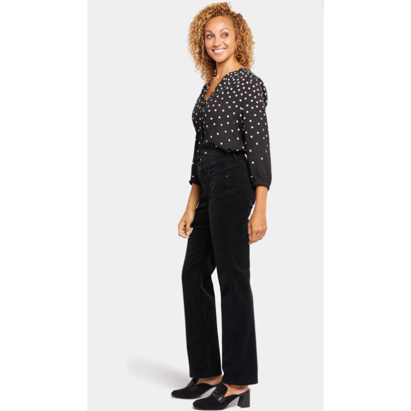 NYDJ Women's Marilyn Straight Jeans Size 0 Black Corduroy Stretch 30" Inseam NWT