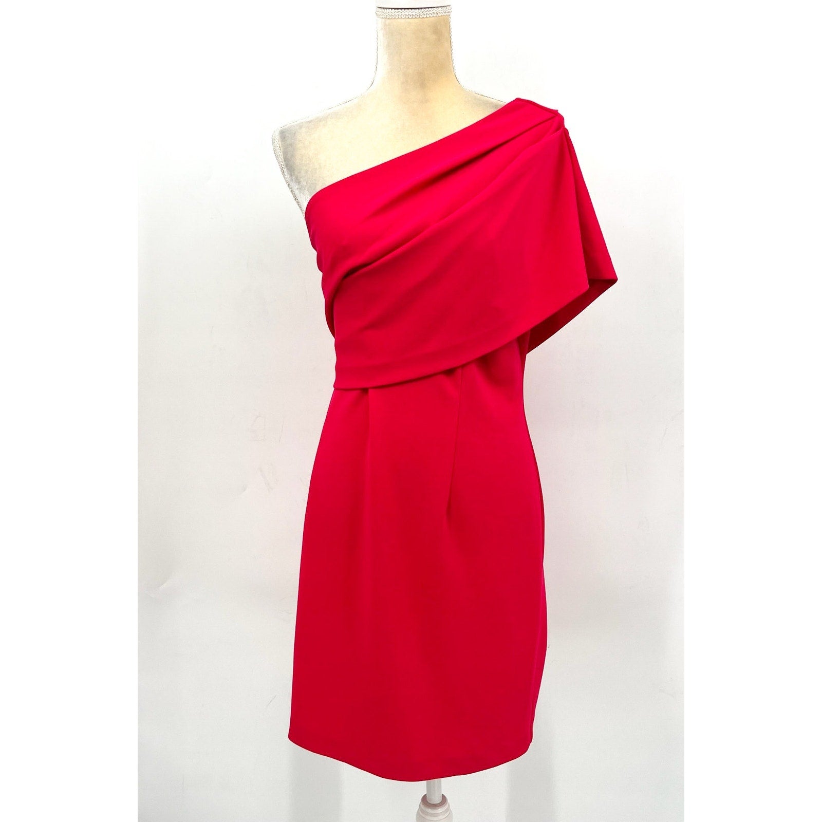 TRINA TURK Women's One-Shoulder Makina Dress Size 14 Pink Coral Asymmetric NWT
