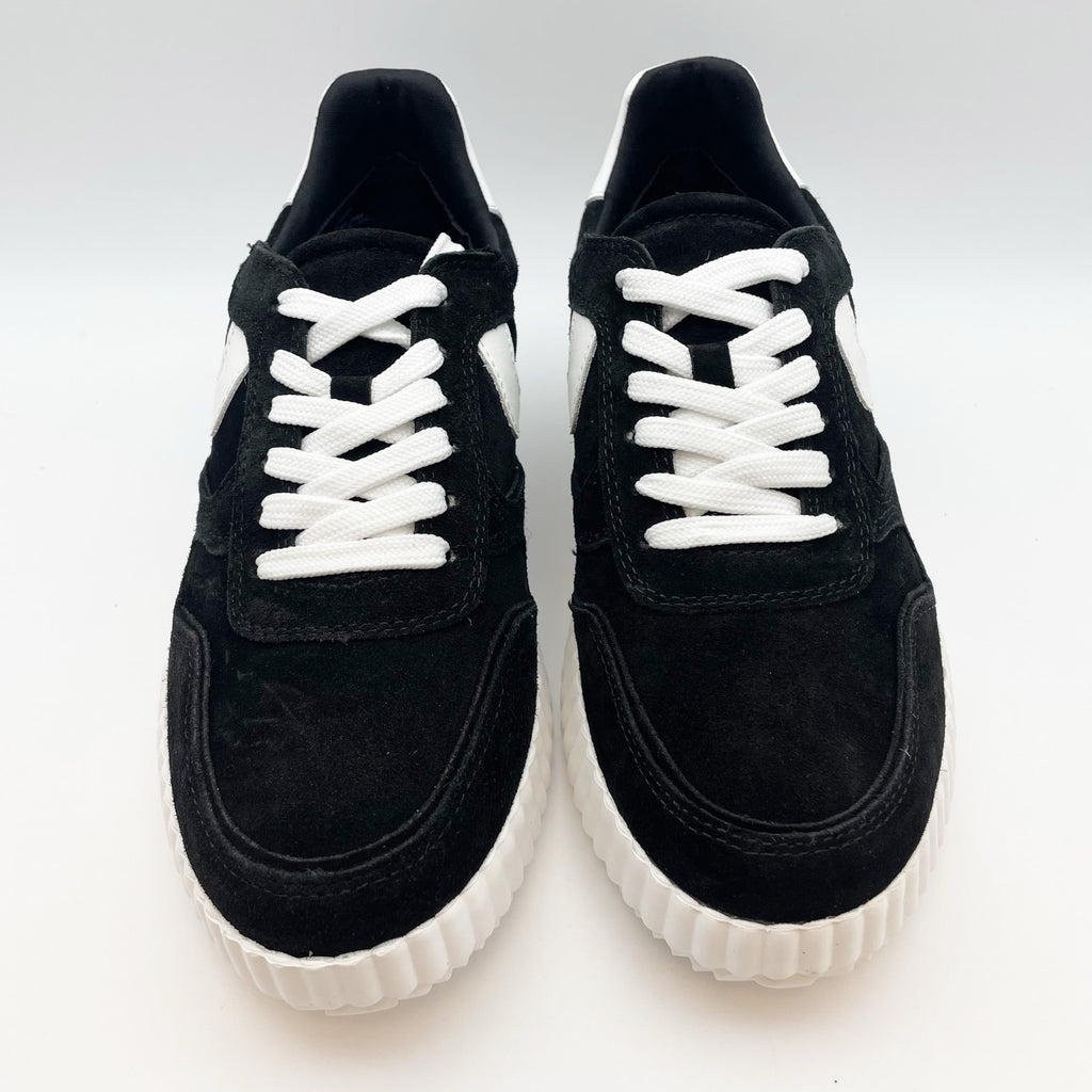 Steve Madden Womens Shereen Sneaker US 8 M Black Suede Lace-Up Closure NIB