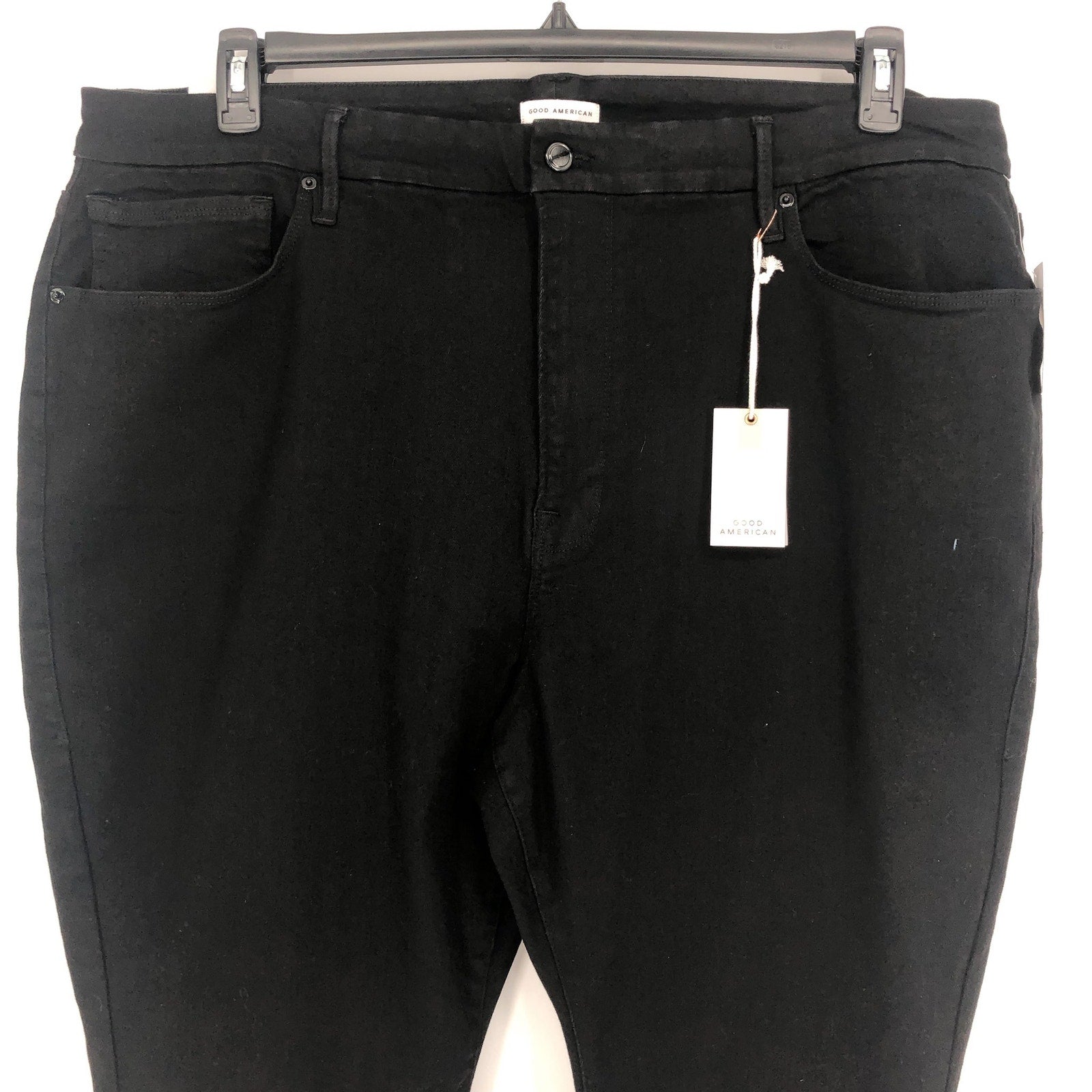 GOOD AMERICAN Always Fits Good Skinny Jeans 28-32 PETITE Black Mid Rise NWT