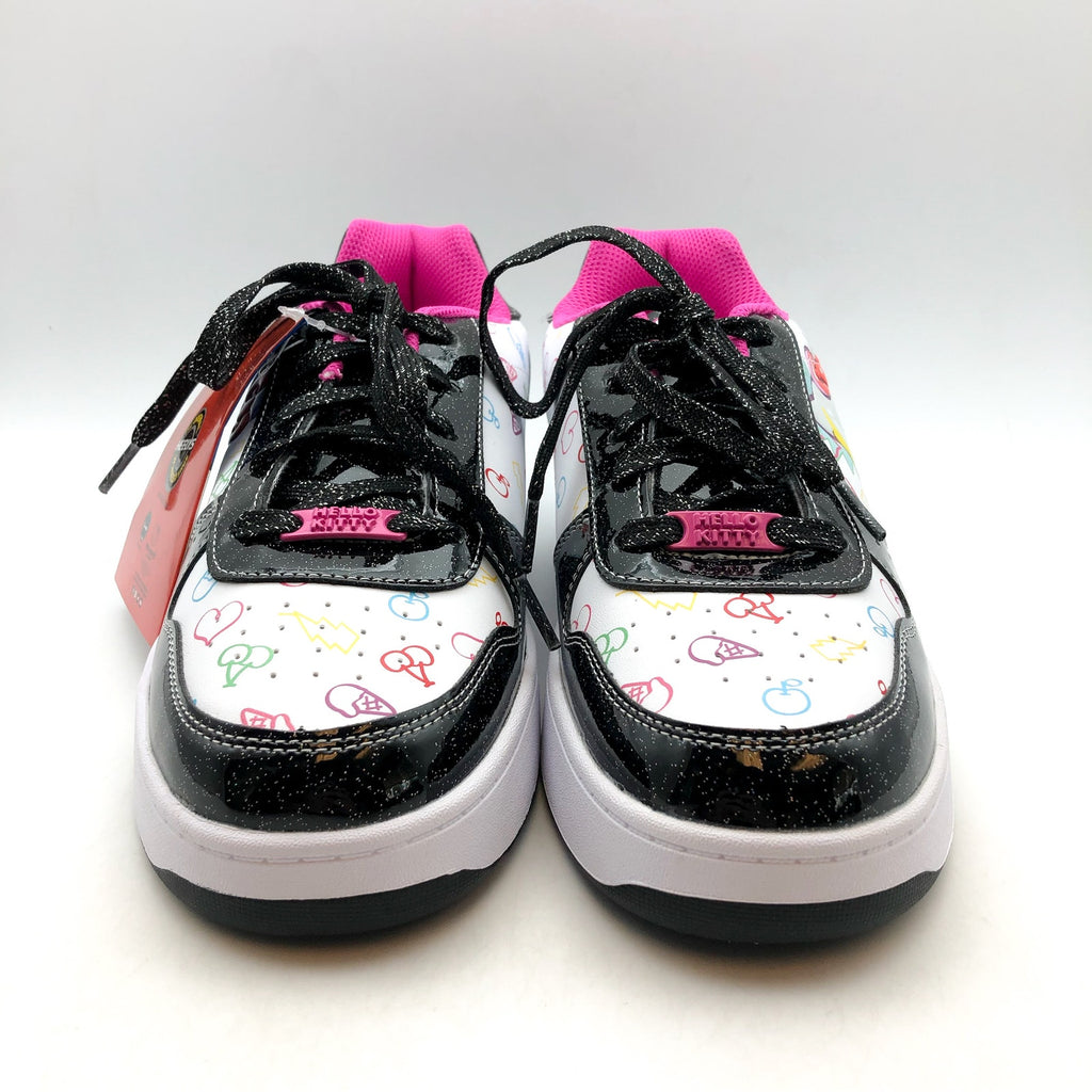 Heelys Hello Kitty Kama Sneakers BIG KIDS 7 Womens 8 WIDE Black White Wheels NIB