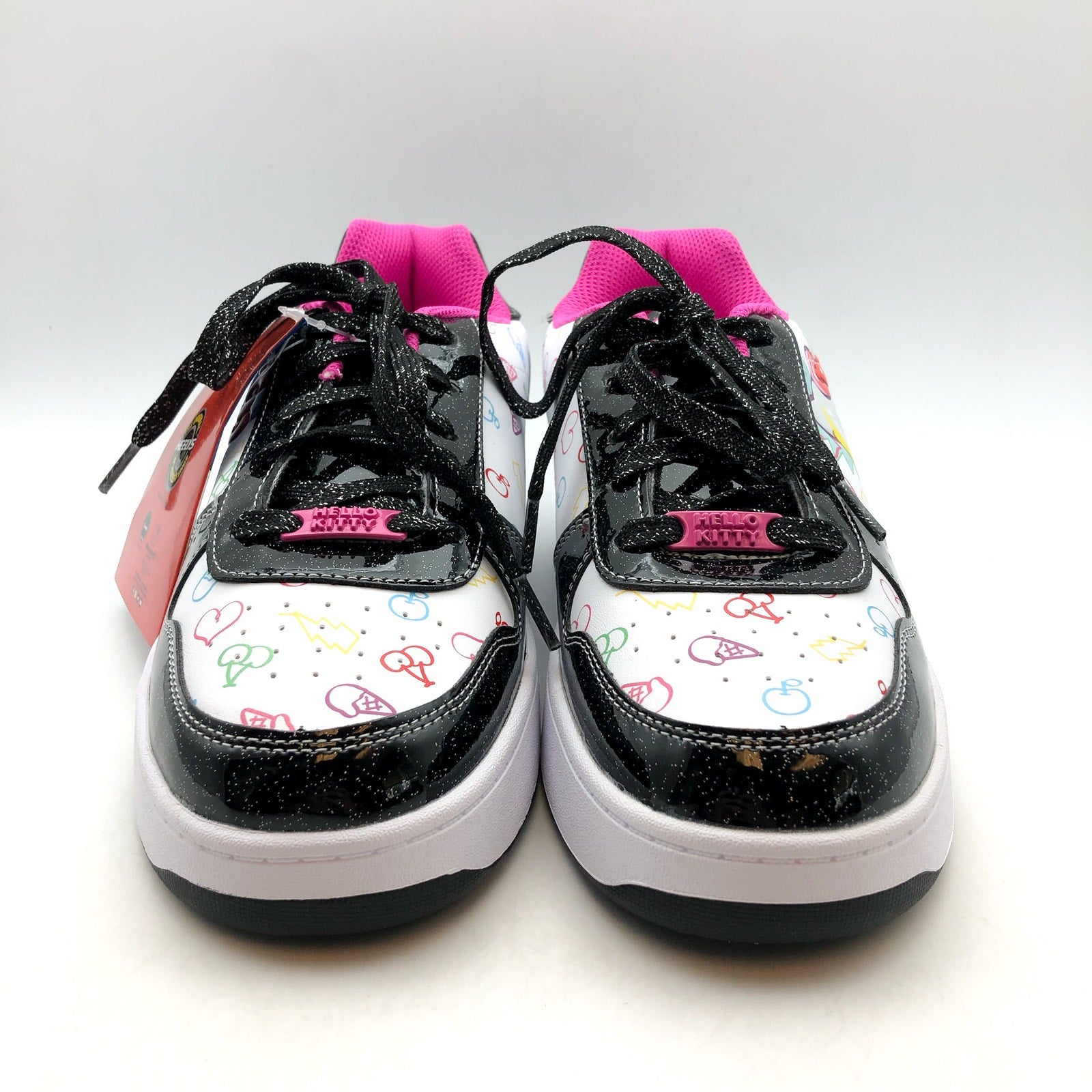 Heelys Hello Kitty Kama Sneakers BIG KIDS 7 Womens 8 WIDE Black White Wheels NIB