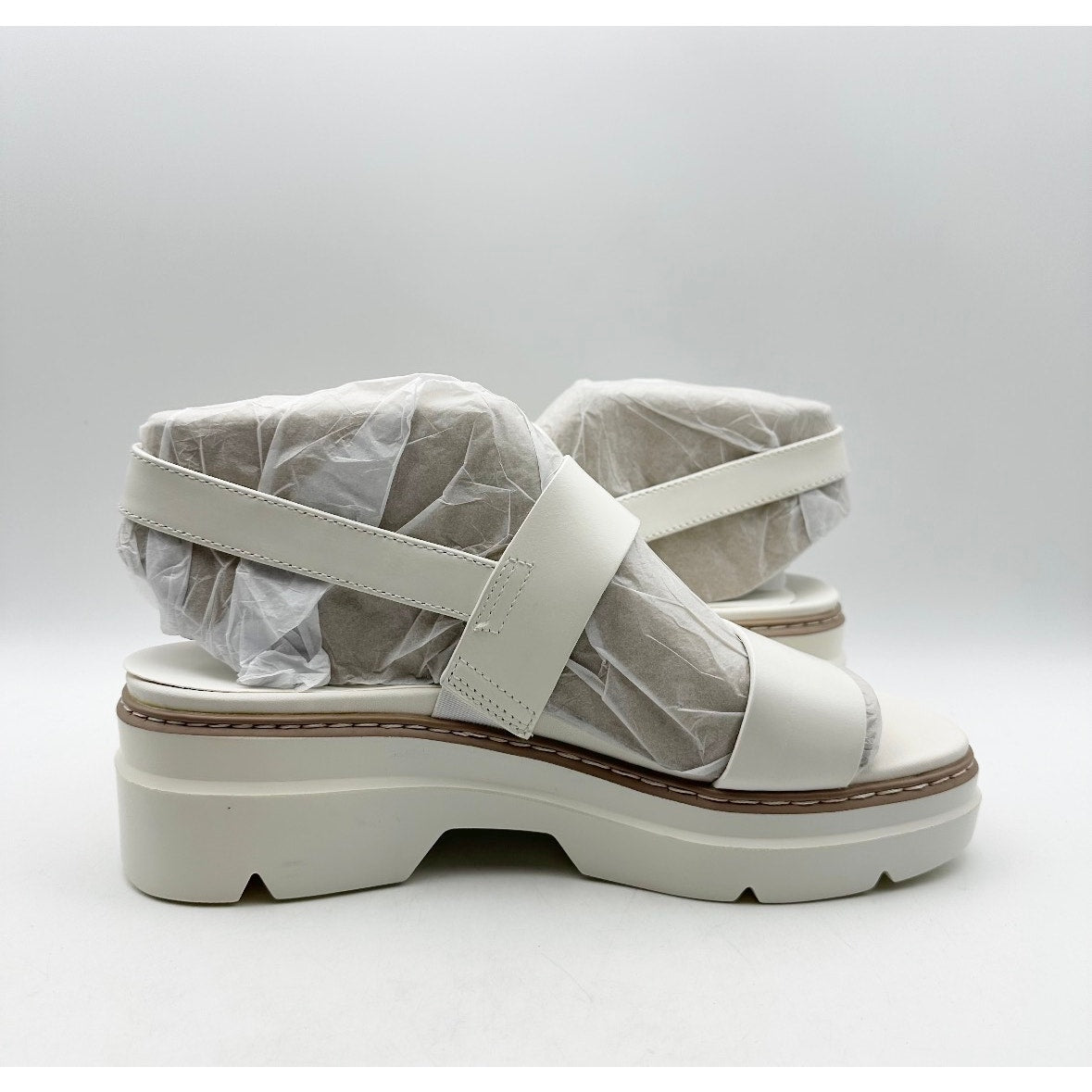 Naturalizer Women's Darry Sling Lug Sole Sandals Size 9.5 M White Leather NIB