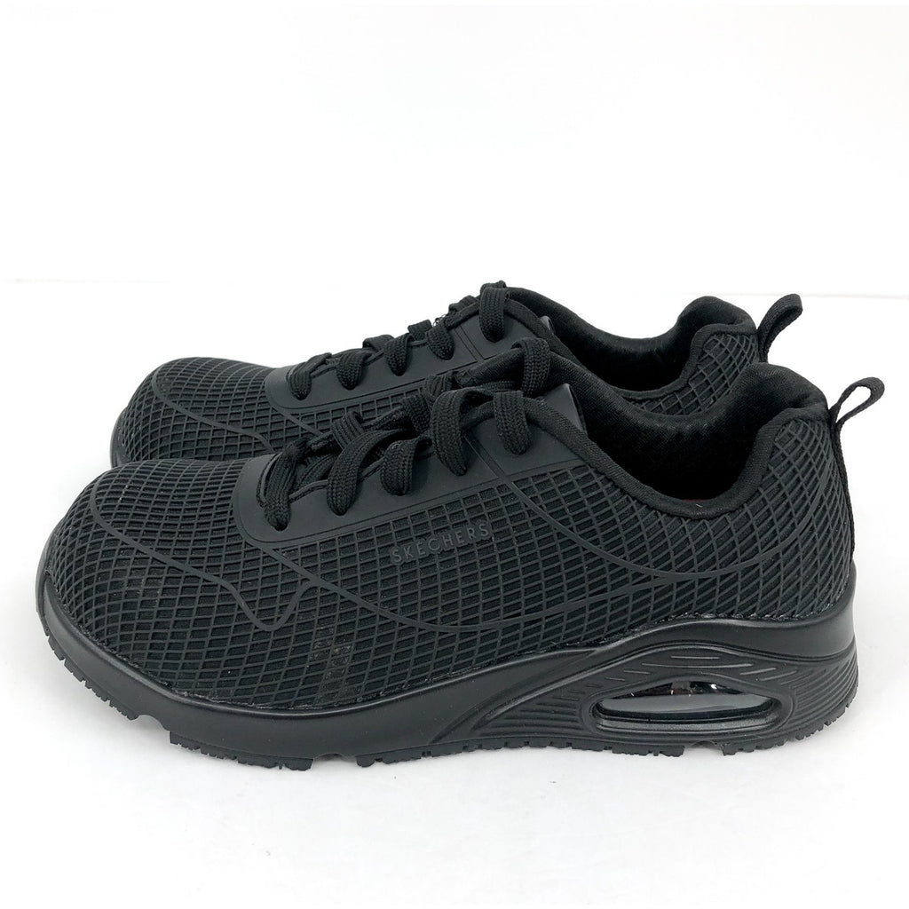 Skechers Work Womens Uno Deloney Shoes Size 5.5 Black Comp Toe NMT SR EH NIB