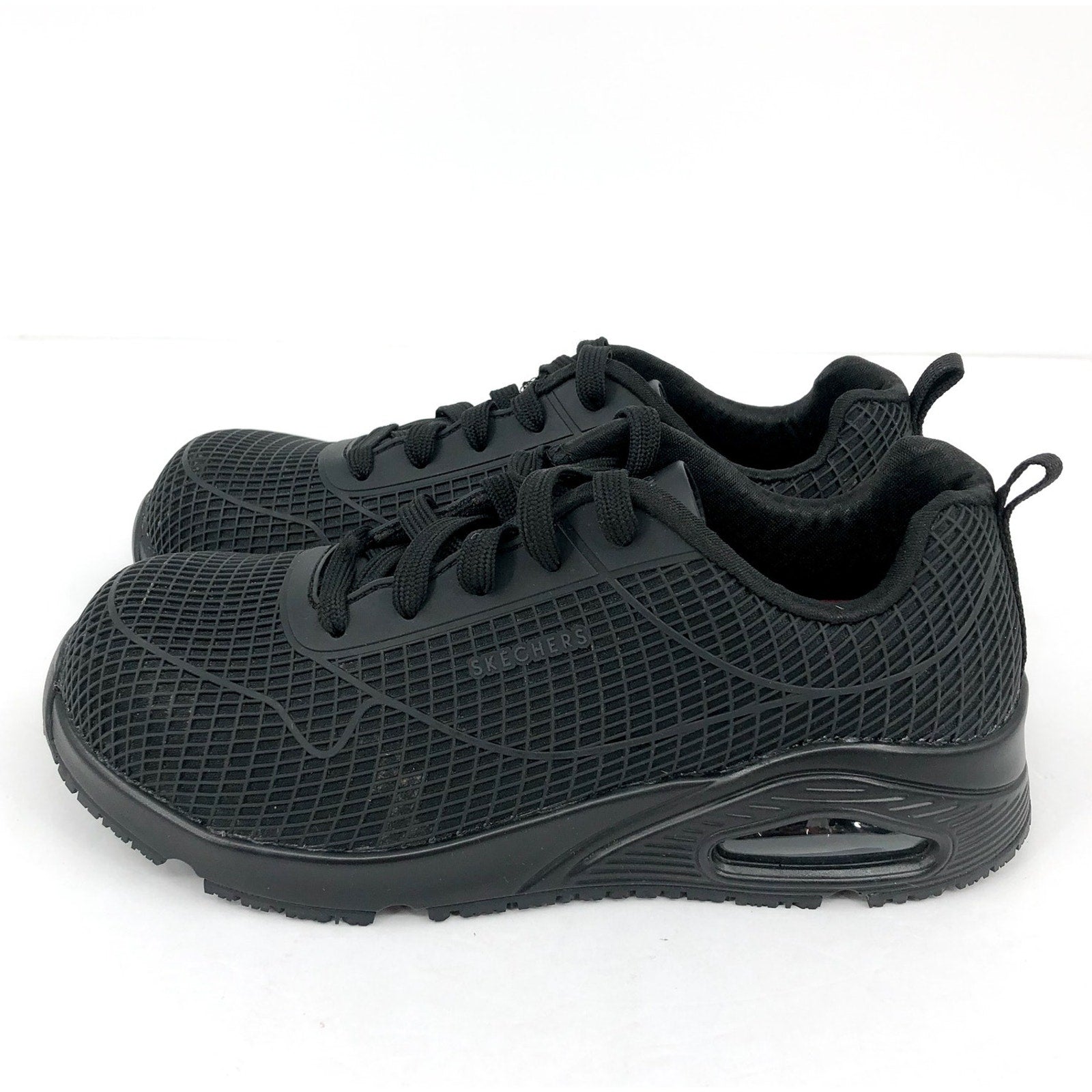 Skechers Work Womens Uno Deloney Shoes Size 5.5 Black Comp Toe NMT SR EH NIB