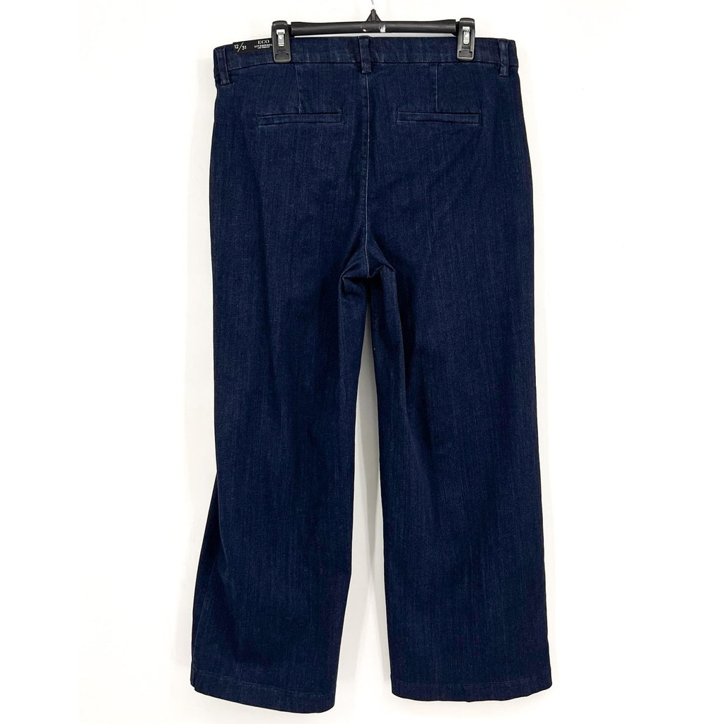 LIVERPOOL Womens Kelsey Wide Leg Trouser Jeans Size 12 Dark Blue Indigo NWT