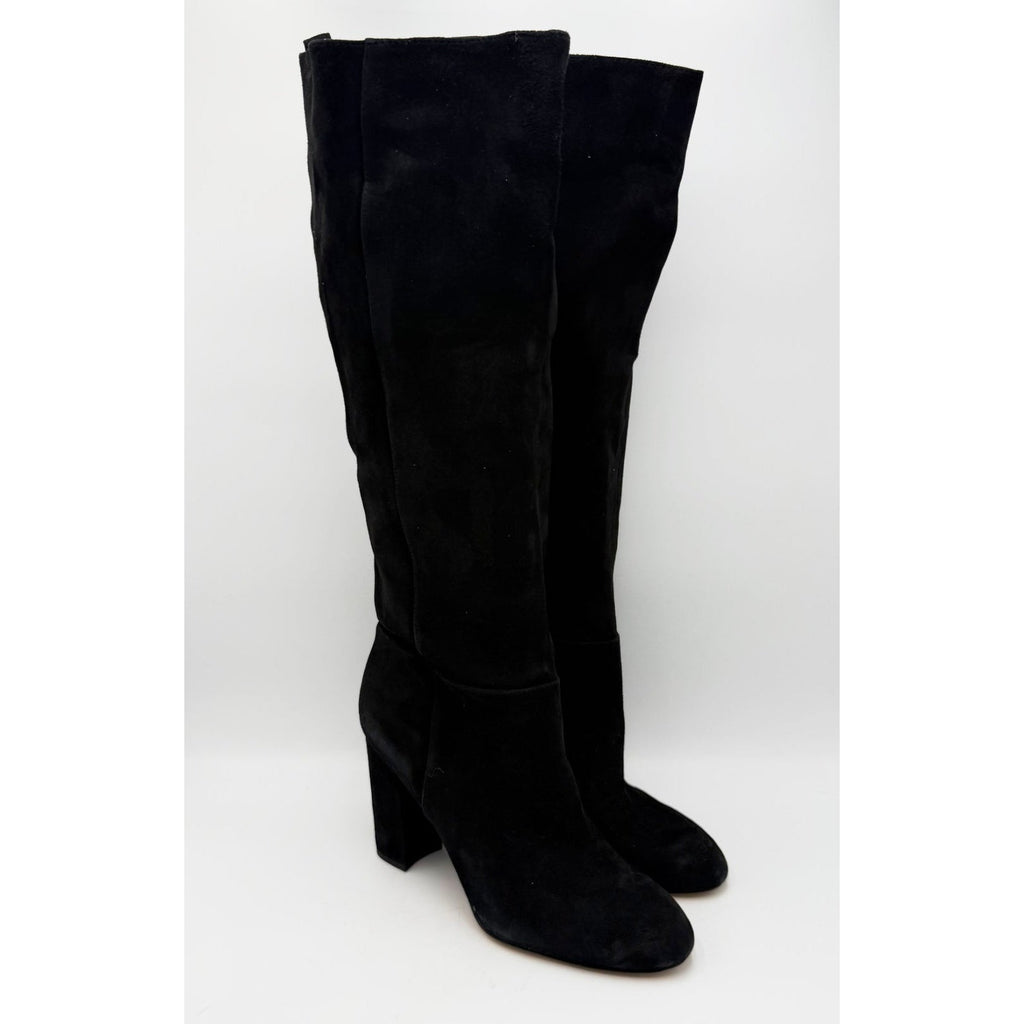 Sam Edelman Womens Caprice Heeled Knee High Boots Size 7.5 Black Suede NWOB