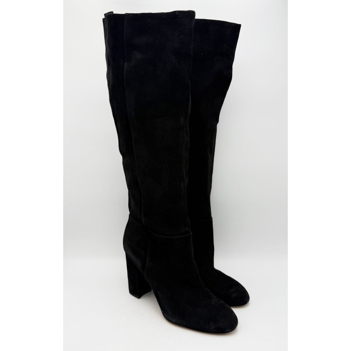 Sam Edelman Womens Caprice Heeled Knee High Boots Size 7.5 Black Suede NWOB