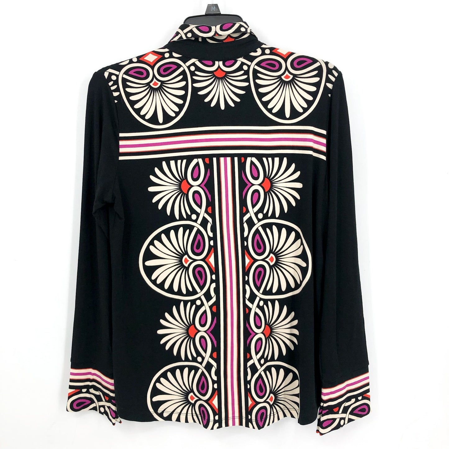 Johnny Was Womens Janie Favorite Button Front Shirt Small Black Print Siera NWT