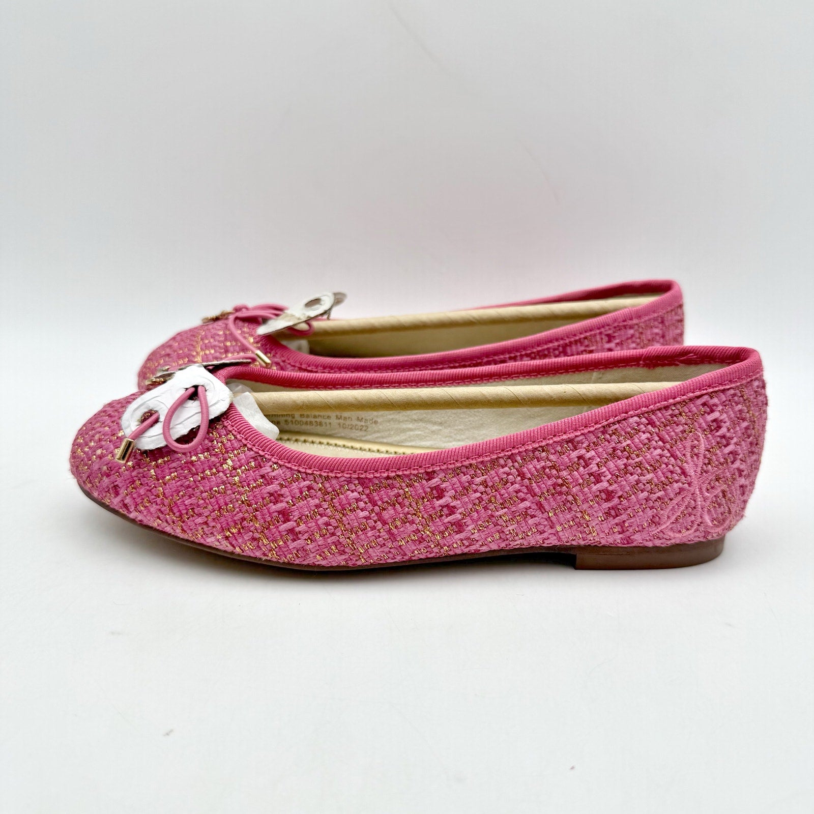 Sam Edelman Kids Felicia Ballet Flats US 1 M EU 32 Pink Vegan Leather NIB