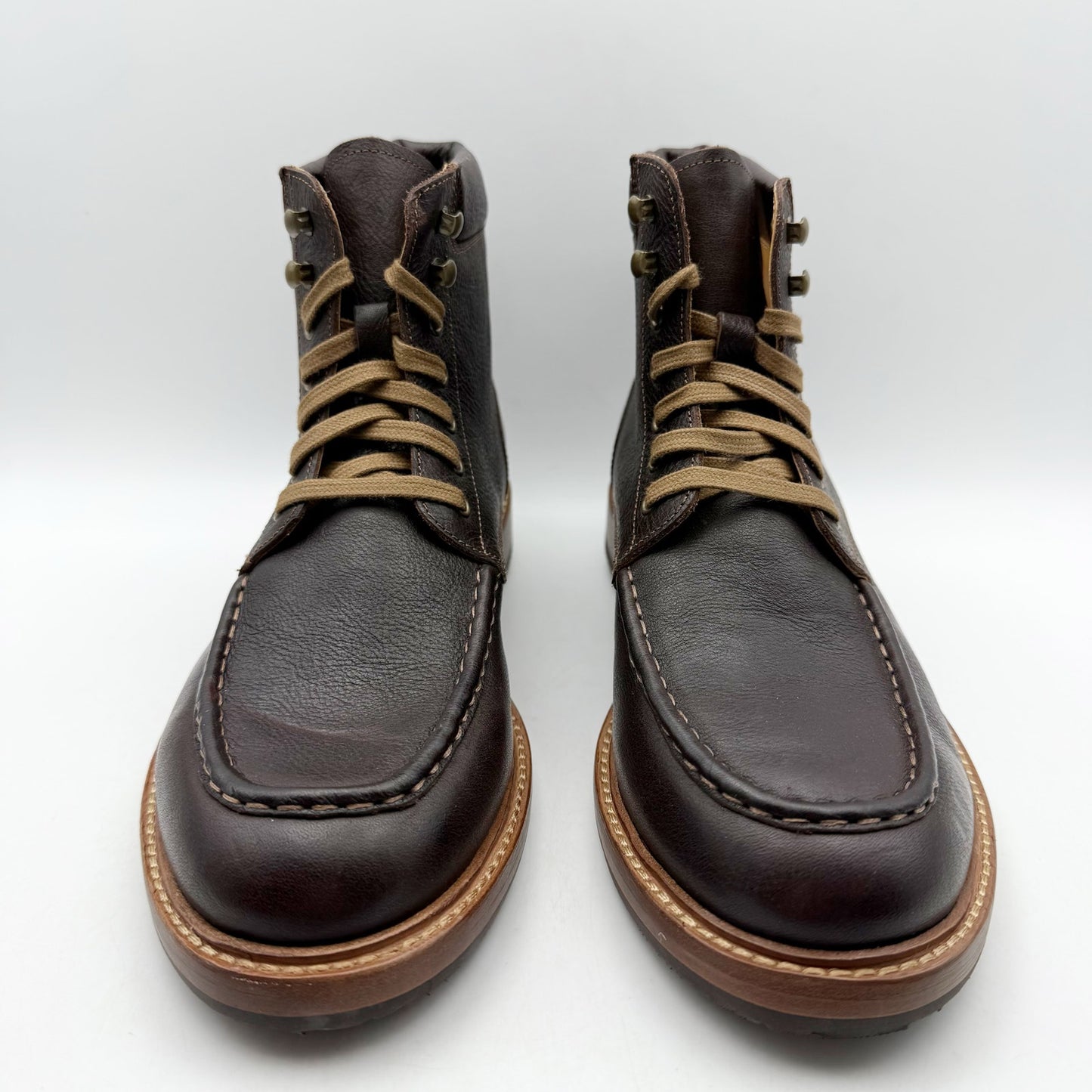 Warfield & Grand Mens Roseburg Ankle Boots US 8.5 M Brown Leather Moc Toe NWOB