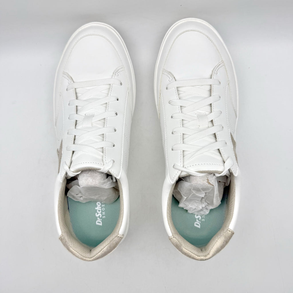 Dr. Scholls Womens Madison Low Top Sneakers US 10 Wide White Vegan Leather NIB