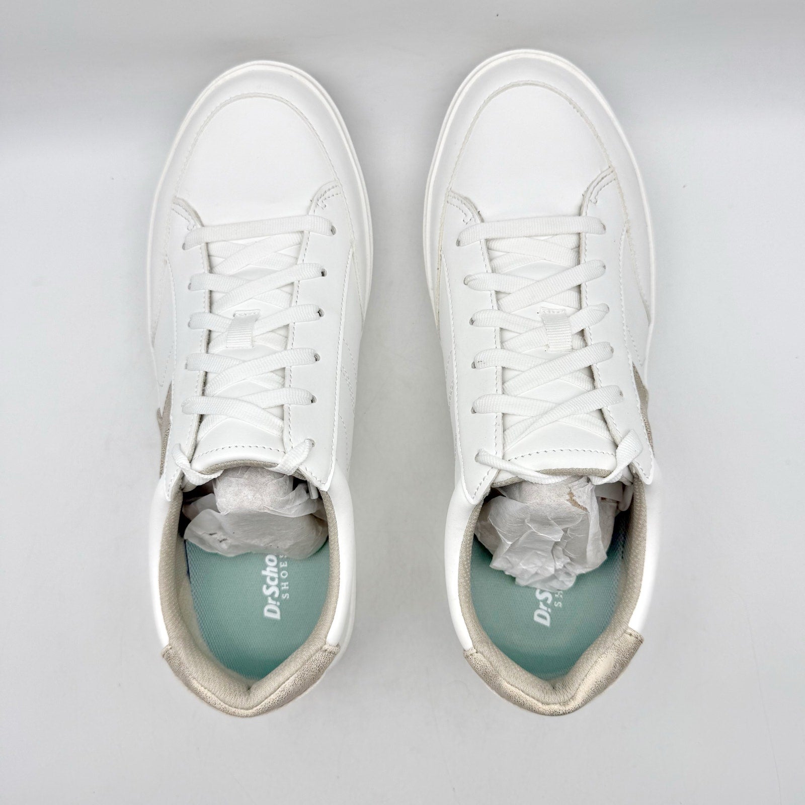 Dr. Scholls Womens Madison Low Top Sneakers US 10 Wide White Vegan Leather NIB