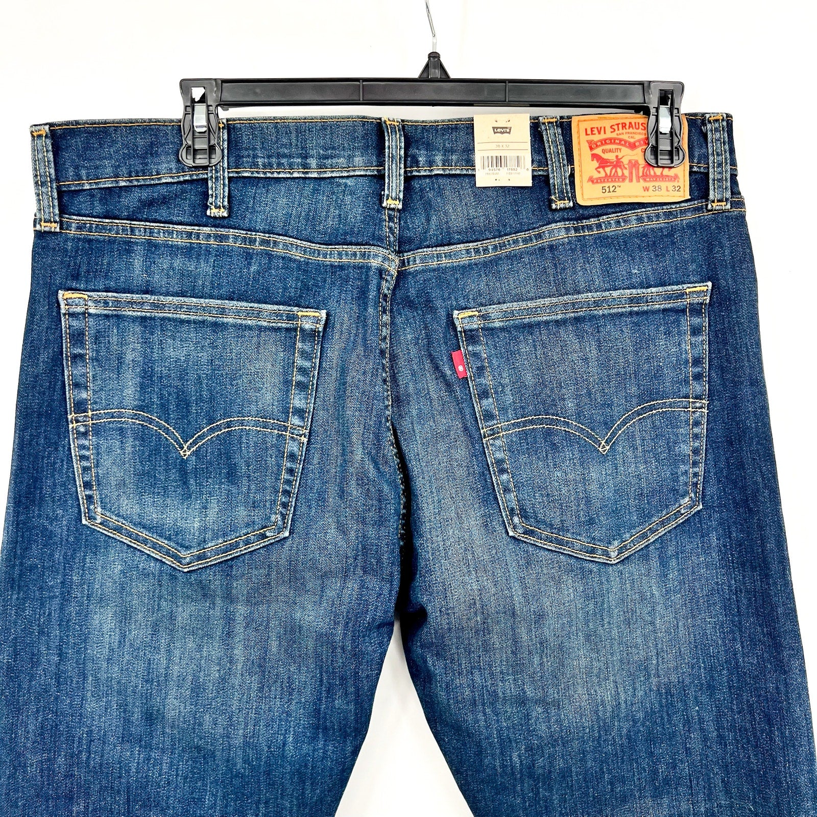 LEVI'S Men's 512 Slim Taper Fit Jeans 38x32 Dark Blue Stretch 28833-0682 NWT