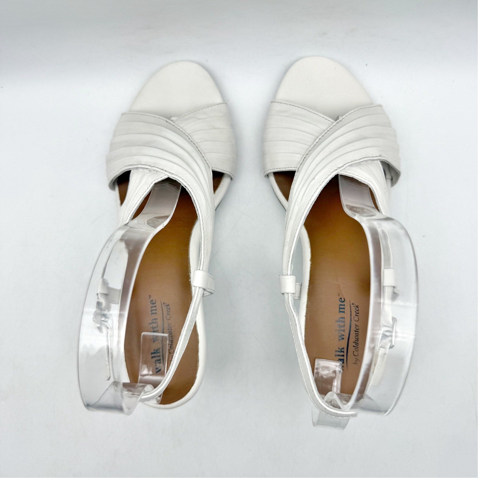 Coldwater Creek Womens Clarissa Slingback Sandal US 6.5 White Leather NWOB