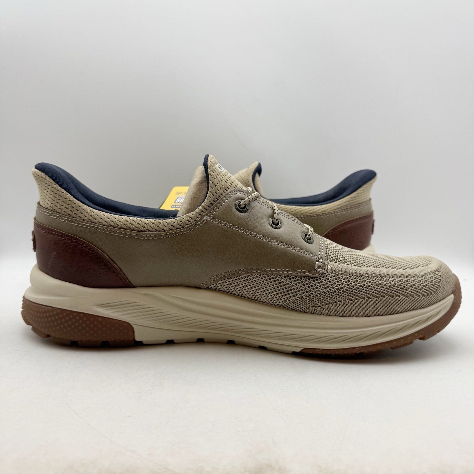 SKECHERS Mens Meroe - Alden Slip On Boat Shoes US 13 WW Taupe Tan Sneakers NWT