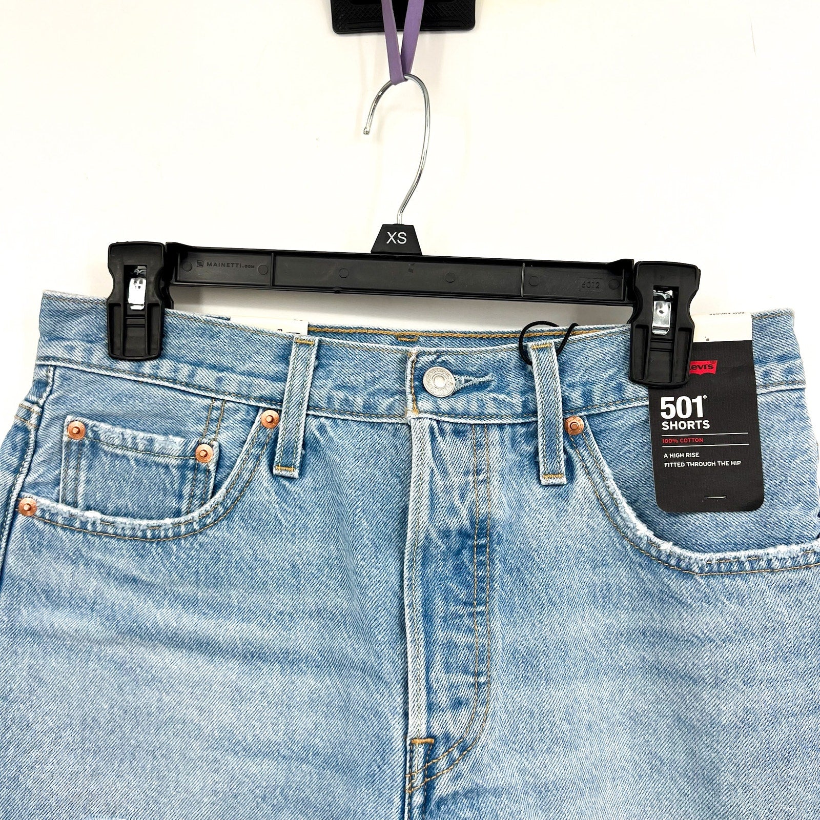 LEVI'S Womens 501 Original Fit Denim Shorts Size 28 US 6 Blue 56327-0086 NWT
