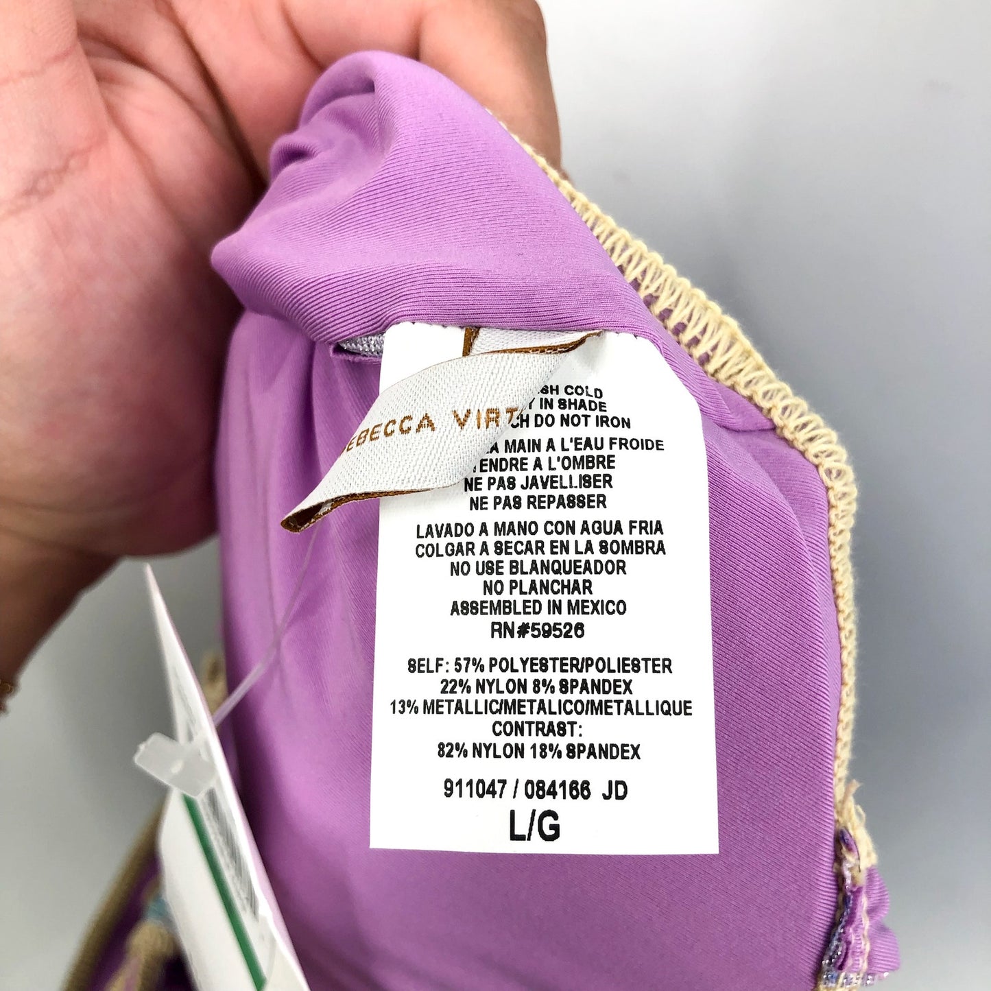 BECCA Women's Standard Tulum One Piece Swimsuit Large Purple Abstract Print NWT