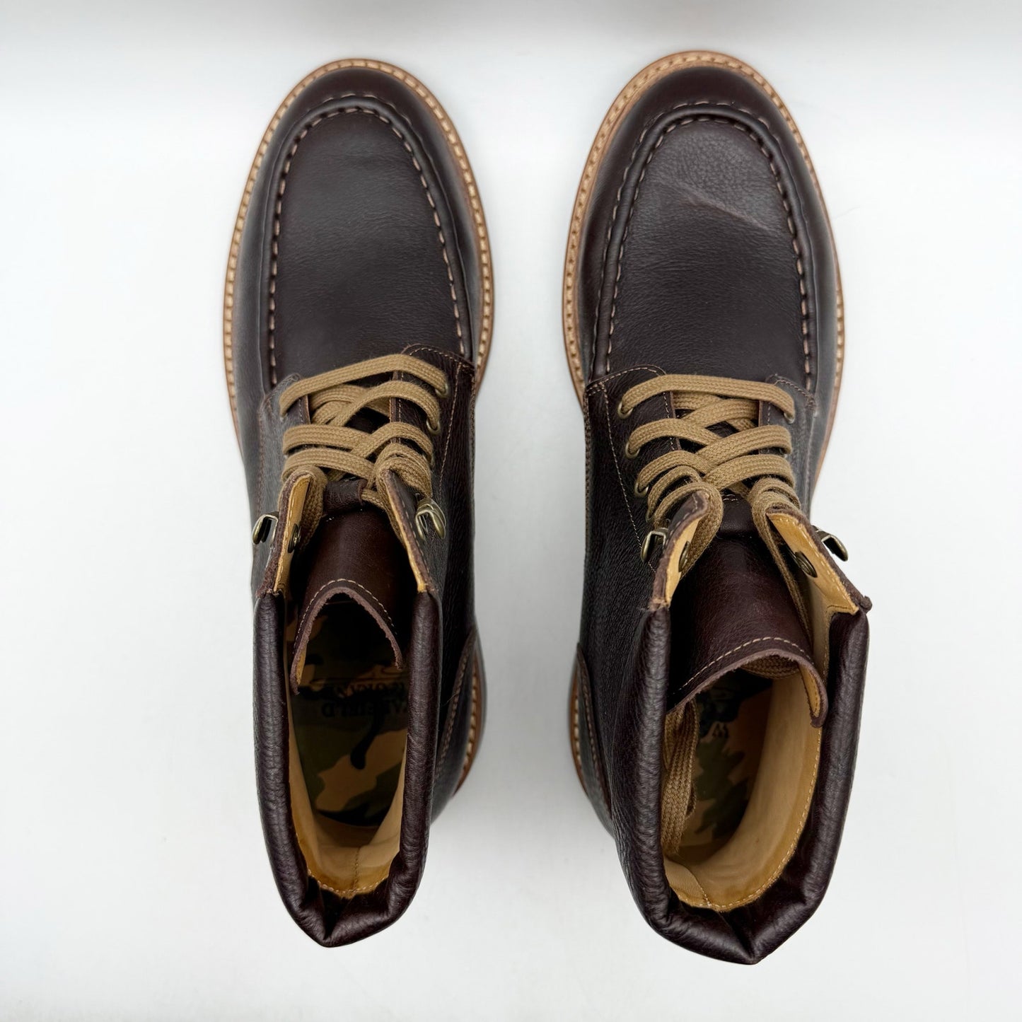 Warfield & Grand Mens Roseburg Ankle Boots US 8.5 M Brown Leather Moc Toe NWOB