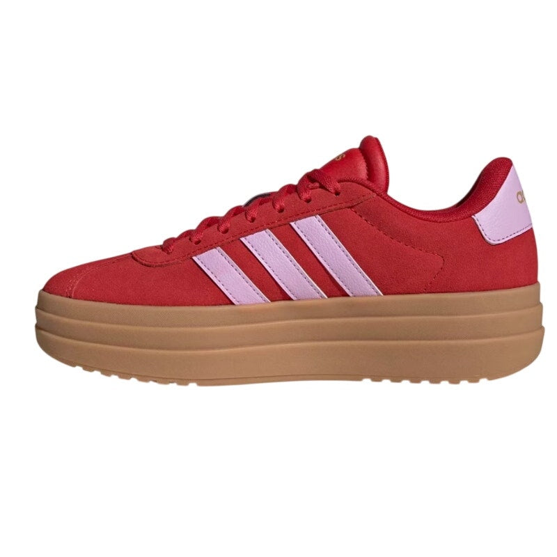 Adidas Womens VL Court Bold Platform Sneakers US 11 Red Pink Leather NWT