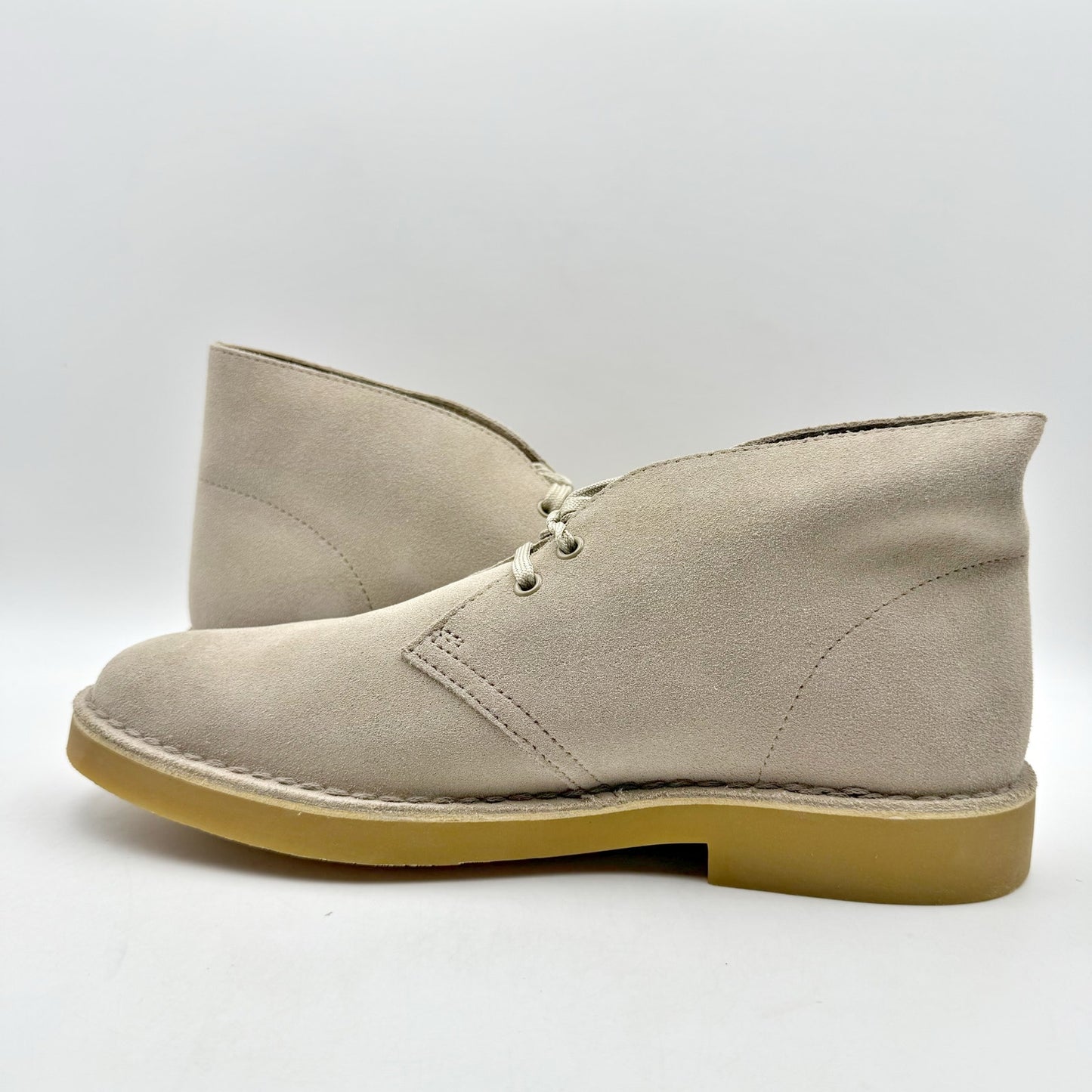 Clarks Mens Desert Coal Chukka Boots US 7.5 M EU 40 Stone Taupe Suede NIB