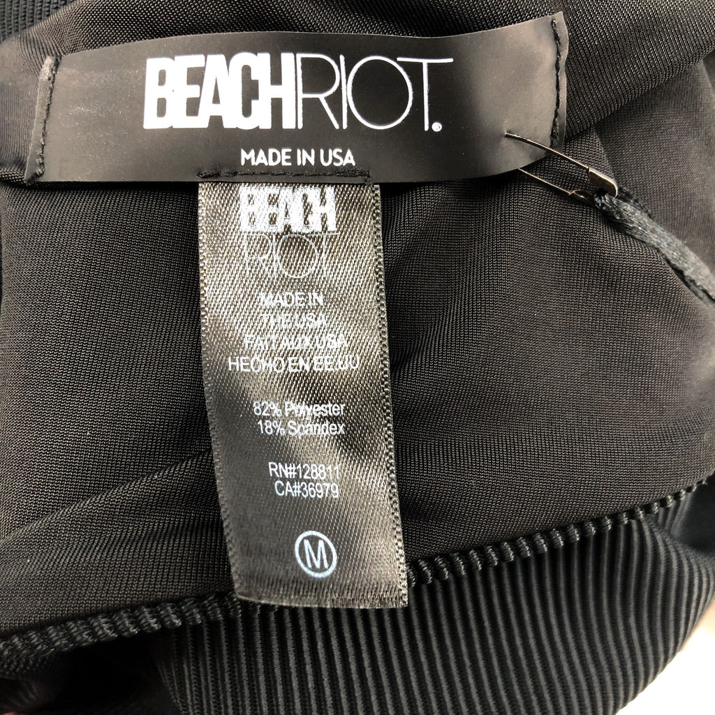 BEACH RIOT Celine Cutout One-Shoulder One-Piece Swimsuit Medium Black NWT