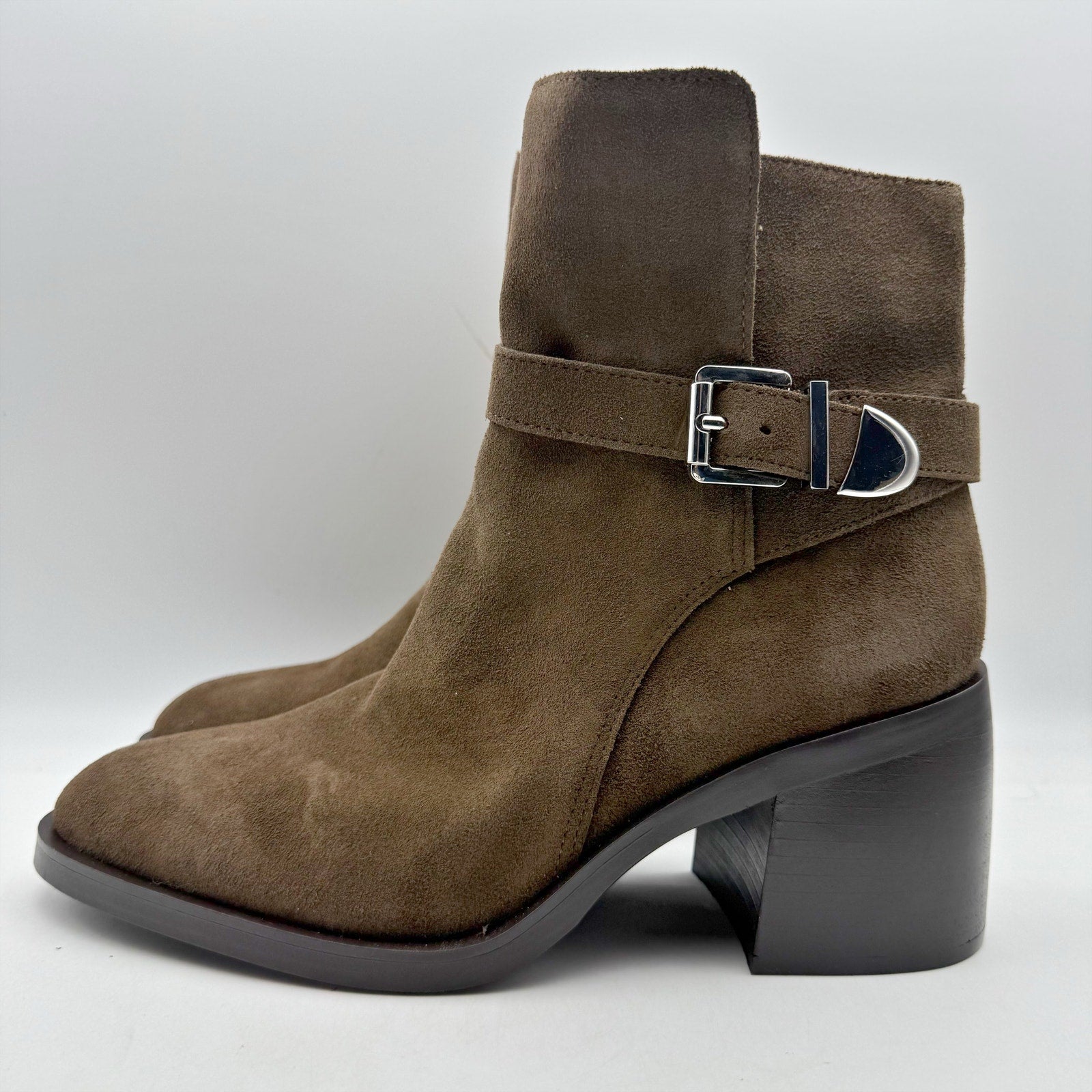 Steve Madden Womens Malenia Ankle Bootie US 10 M Dark Brown Suede NWOB